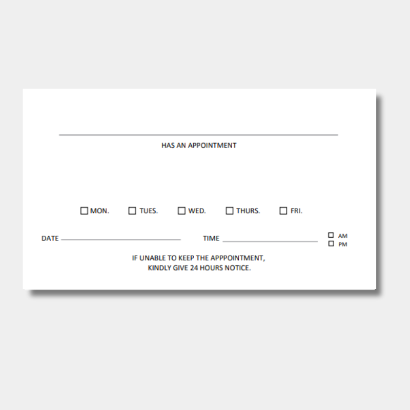 Business Card - Medical Appointment